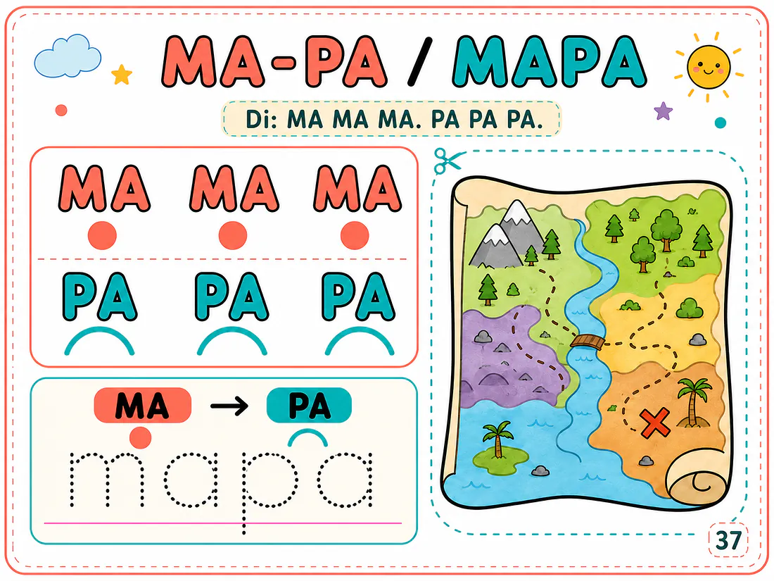 Página real 1: práctica de la palabra MAPA