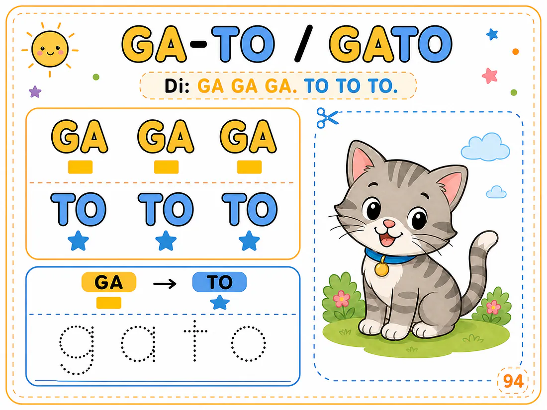 Página real 18: práctica de la palabra GATO