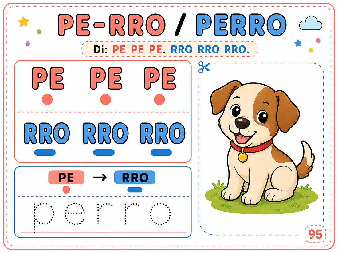 Página real 19: práctica de la palabra PERRO